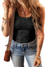 Floral Jacquard Square Neck Tank Top